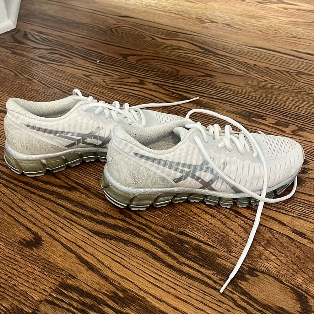 ASICs size 7 white and silver with sparkly details